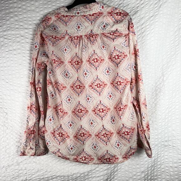 Nice Oshkosh B'Gosh Girls Button Up Pink Purple Orange 100% Cotton Shirt, Sz 6 - Picture 6 of 9